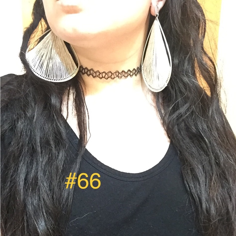 Ethnic dangle hand woven big classy silver threaded pear shapped yellow earrings